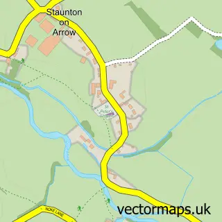 Street map sample of Staunton on Arrow, Herefordshire