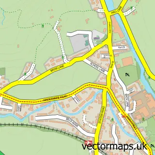Street map sample of Staveley, Cumbria