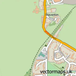 Street map sample of Staverton, Wiltshire