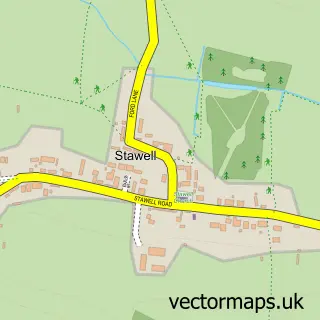 Street map sample of Stawell, Somerset
