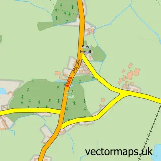Street map sample of Steel Heath, Shropshire
