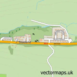 Street map sample of Steelend, Fife