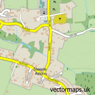 Street map sample of Steeple Aston, Oxfordshire
