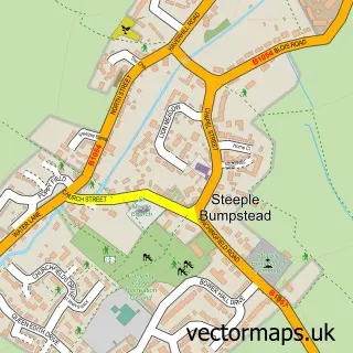 Street map sample of Steeple Bumpstead, Essex