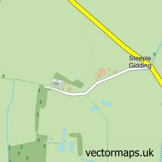Street map sample of Steeple Gidding, Cambridgeshire