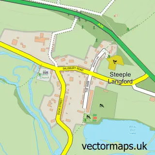 Street map sample of Steeple Langford, Wiltshire