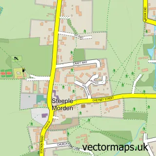 Street map sample of Steeple Morden, Cambridgeshire