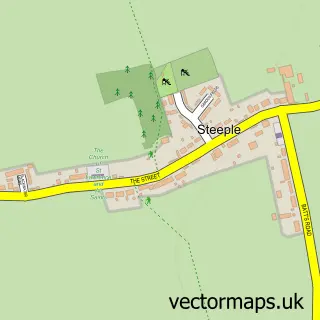Street map sample of Steeple, Essex