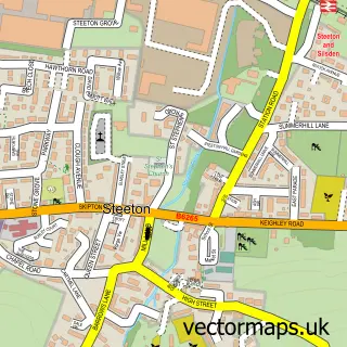Street map sample of Steeton, West Yorkshire