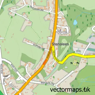 Street map sample of Stenalees, Cornwall