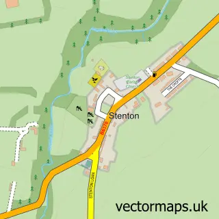 Street map sample of Stenton, East Lothian