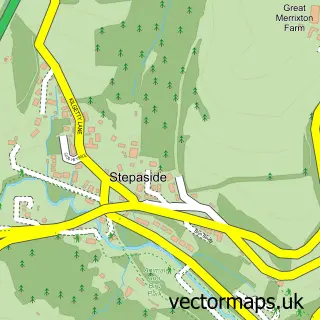 Street map sample of Stepaside, Dyfed