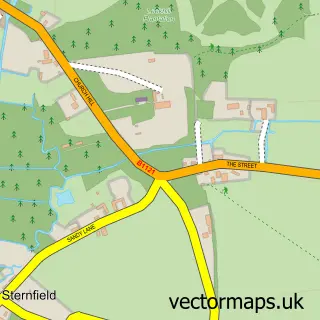 Street map sample of Sternfield, Suffolk