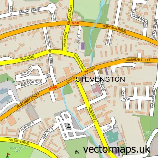 Street map sample of Stevenston, Ayrshire and Arran