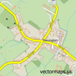 Street map sample of Stevington, Bedfordshire