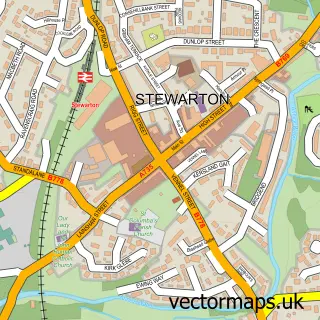 Street map sample of Stewarton, Ayrshire and Arran