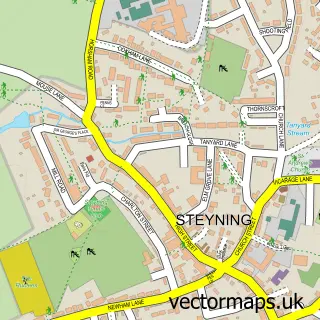 Street map sample of Steyning, West Sussex