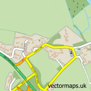 Street map sample of Stibbington, Cambridgeshire
