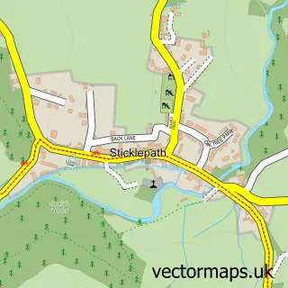 Street map sample of Sticklepath, Devon