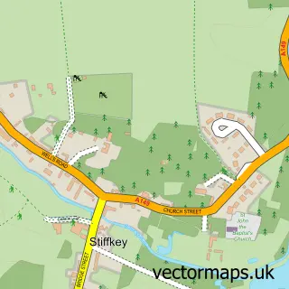 Street map sample of Stiffkey, Norfolk
