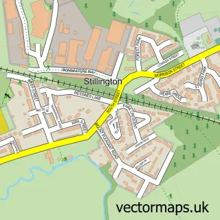 Street map sample of Stillington, Durham