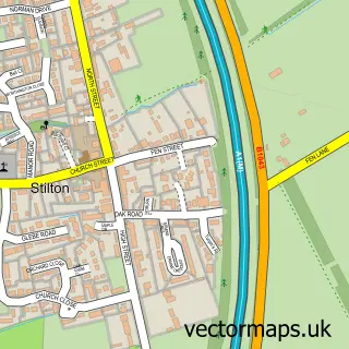 Street map sample of Stilton, Cambridgeshire