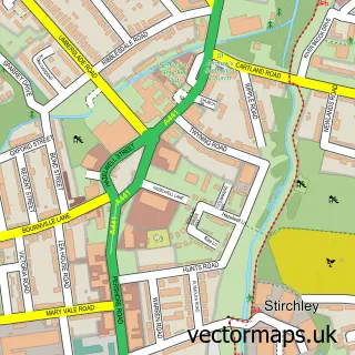 Street map sample of Stirchley, West Midlands