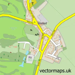 Street map sample of Stisted, Essex