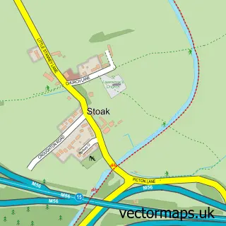 Street map sample of Stoak, Cheshire
