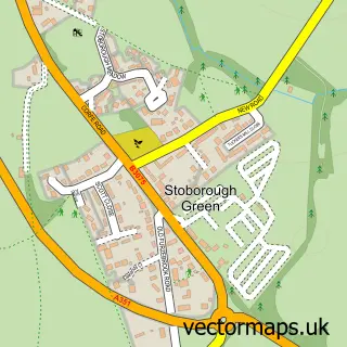 Street map sample of Stoborough Green, Dorset
