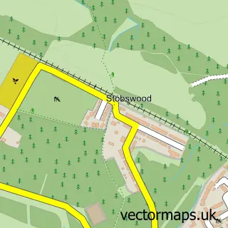 Street map sample of Stobswood, Northumberland