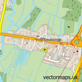 Street map sample of Stockbridge, Hampshire