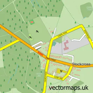 Street map sample of Stockcross, Berkshire
