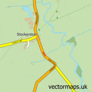 Street map sample of Stockerston, Leicestershire