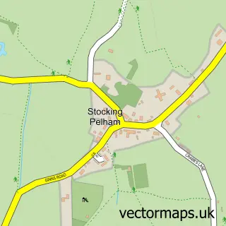 Street map sample of Stocking Pelham, Hertfordshire