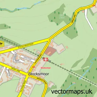 Street map sample of Stocksmoor, West Yorkshire