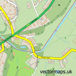 Street map sample of Stockton Brook, Staffordshire