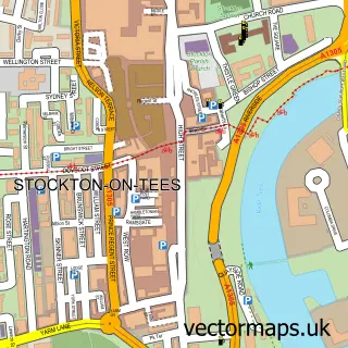 Street map sample of Stockton-on-Tees, Durham