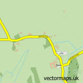 Street map sample of Stody, Norfolk