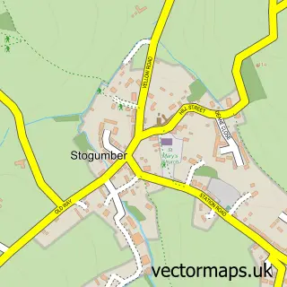 Street map sample of Stogumber, Somerset