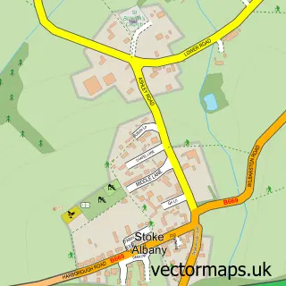 Street map sample of Stoke Albany, Northamptonshire