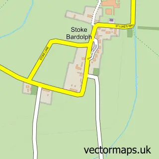 Street map sample of Stoke Bardolph, Nottinghamshire