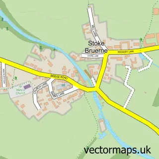 Street map sample of Stoke Bruerne, Northamptonshire
