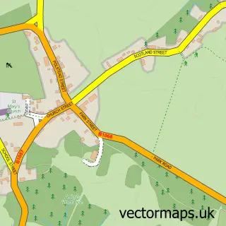 Street map sample of Stoke by Nayland, Suffolk