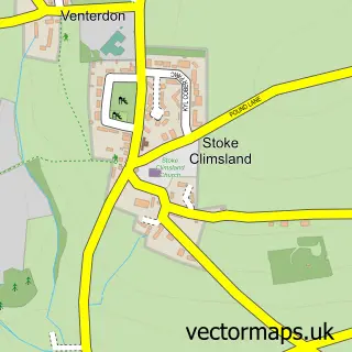 Street map sample of Stoke Climsland, Cornwall