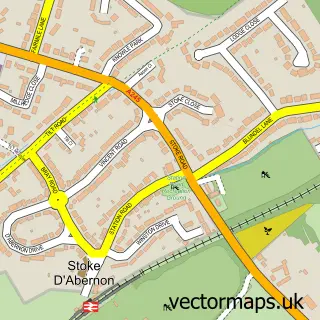 Street map sample of Stoke D'Abernon, Surrey