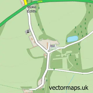 Street map sample of Stoke Edith, Herefordshire