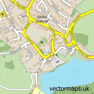 Street map sample of Stoke Gabriel, Devon