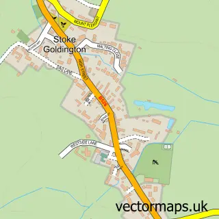 Street map sample of Stoke Goldington, Buckinghamshire
