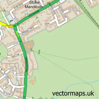 Street map sample of Stoke Mandeville, Buckinghamshire